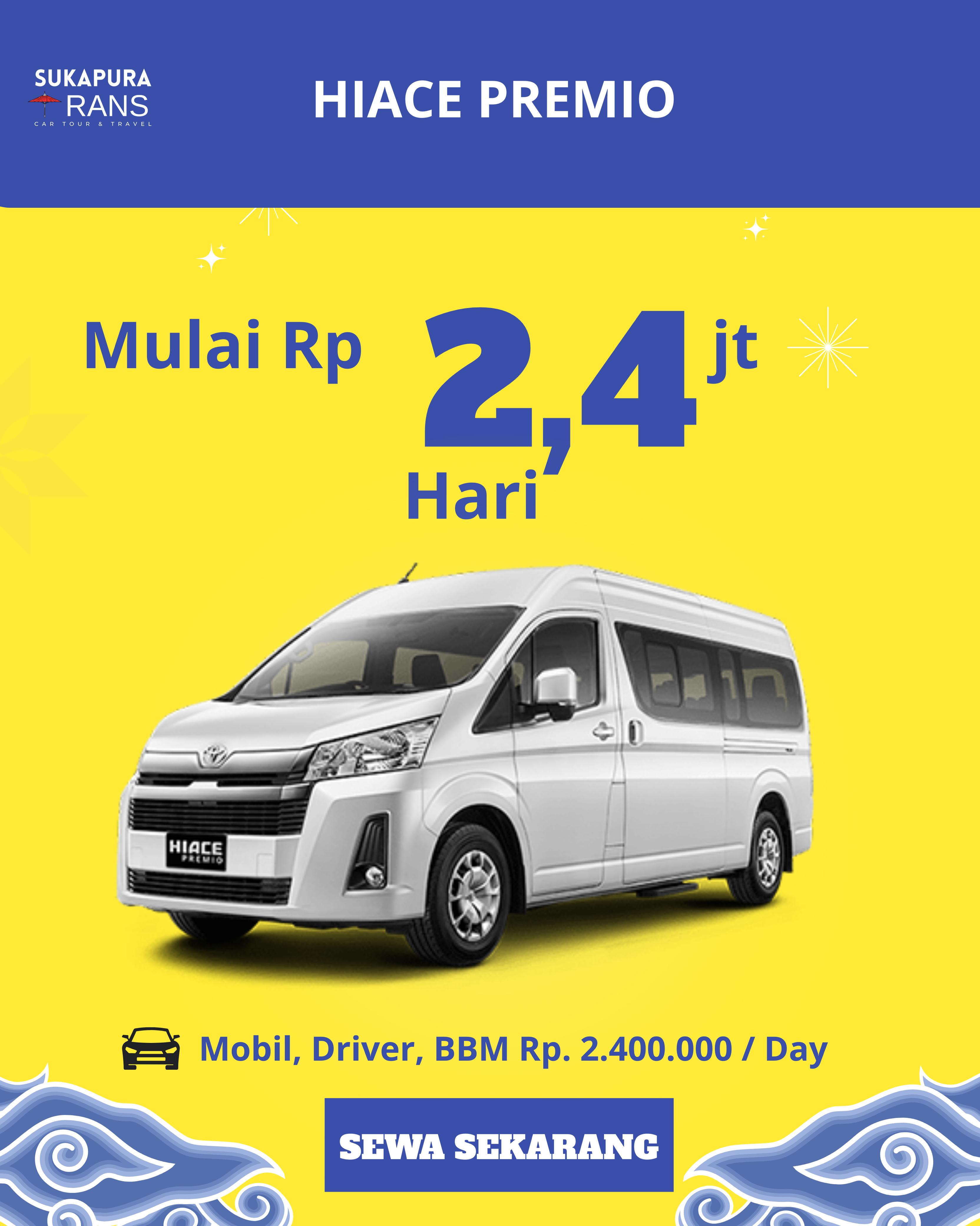 sewa mobil murah Hiace Premio tasikmalaya